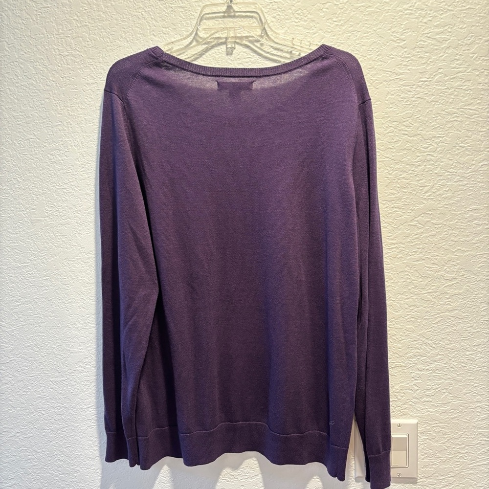 Amazon Essentials Women's Long-Sleeve Lightweight Crewneck Sweater Purple XL - Picture 3 of 7